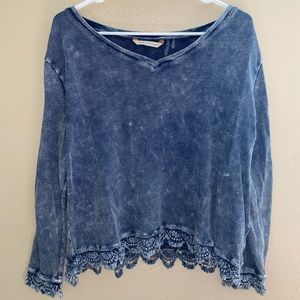 Soft Surroundings acid blue long sleeve